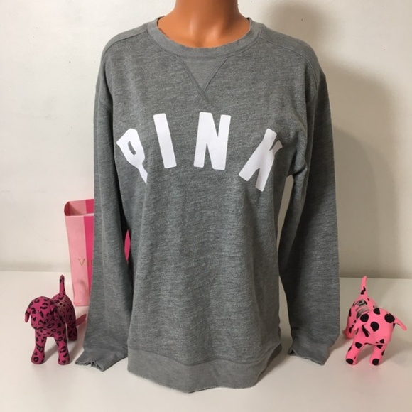 PINK Victoria's Secret Tops - PINK VS LOGO CREWNECK SWEATSHIRT